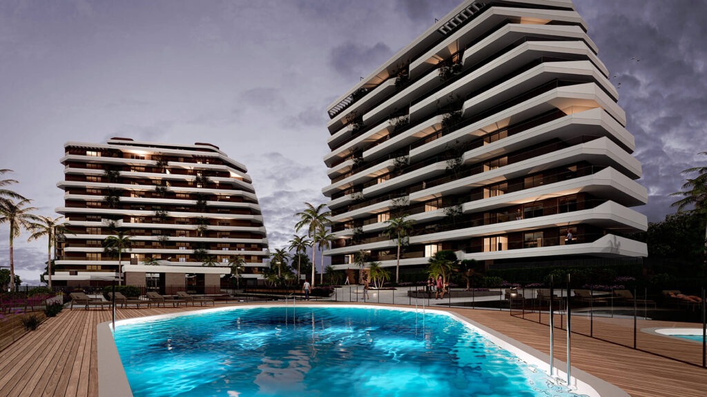 02_vista_piscina_fachada_noche_alma_de_tres_cantos_level