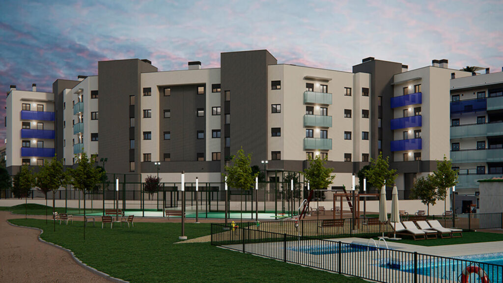 04-galeria_vista_exterior_nit_zones_comuns_ajardinades_piscines_vilafranca_level