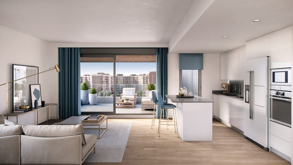 07-vista_interior_amplio_salon_cocina_edificio_luxury_el_pilar_level